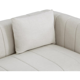 Meridian Lucia Beige Linen Textured Fabric Chair