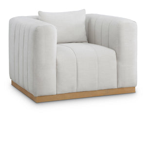 Meridian Lucia Cream Linen Textured Fabric Chair
