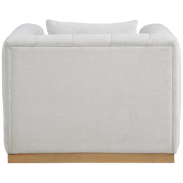 Meridian Lucia Cream Linen Textured Fabric Chair