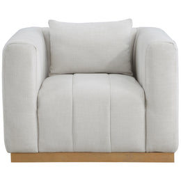 Meridian Lucia Cream Linen Textured Fabric Chair