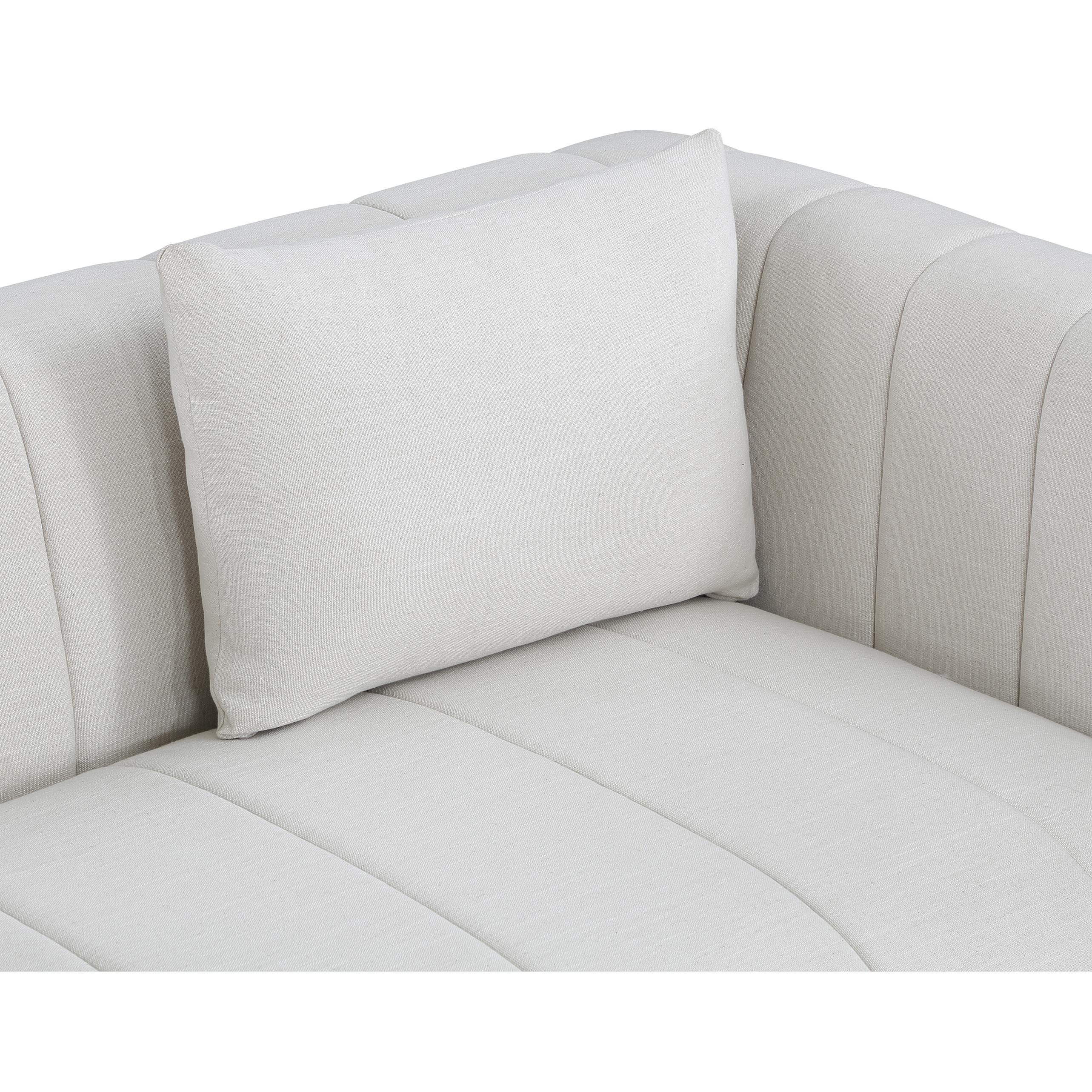 Meridian Lucia Cream Linen Textured Fabric Chair