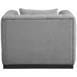 Meridian Lucia Grey Linen Textured Fabric Chair