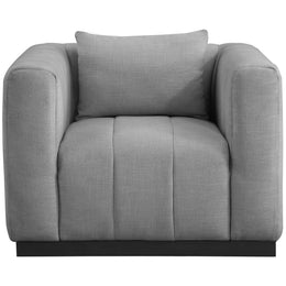 Meridian Lucia Grey Linen Textured Fabric Chair