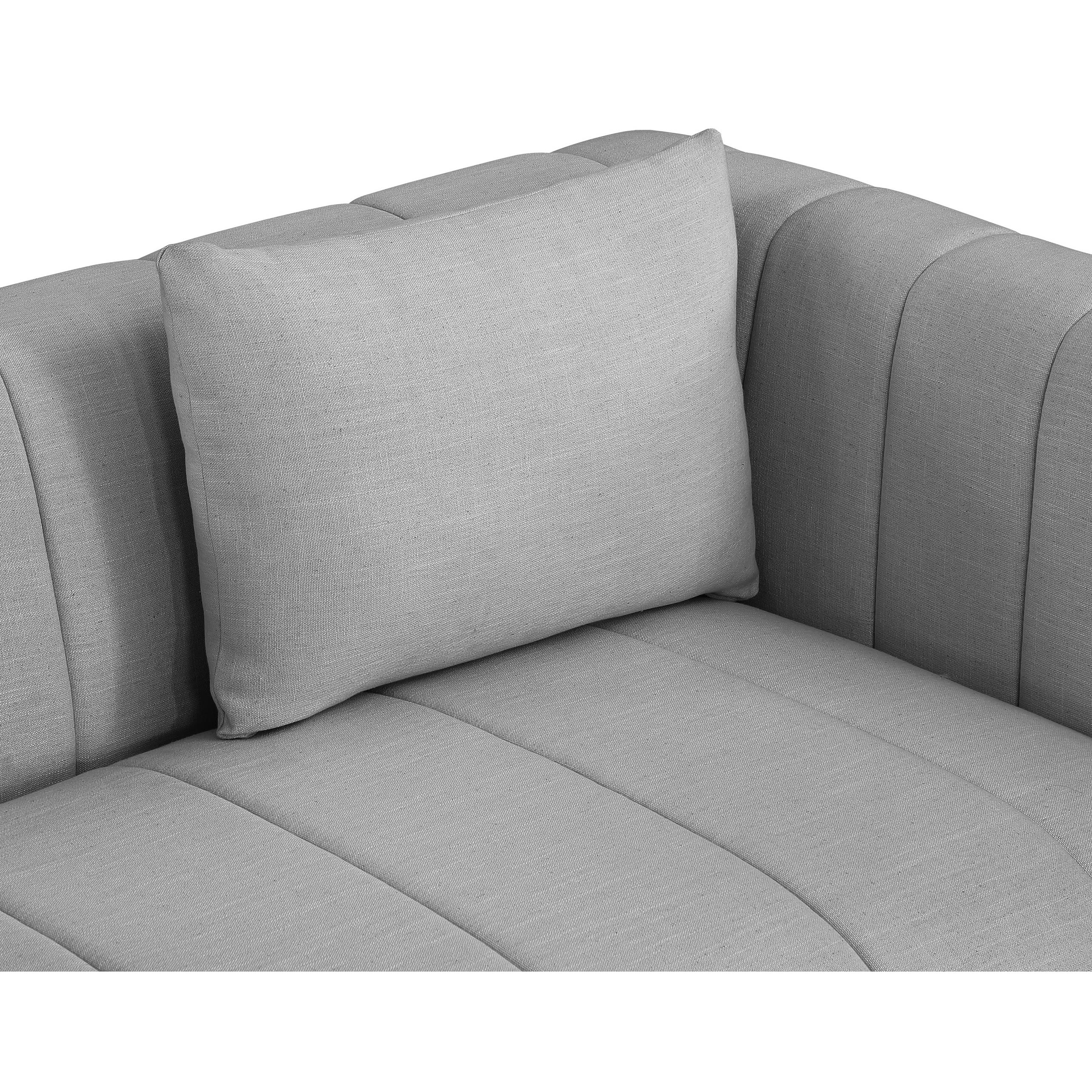 Meridian Lucia Grey Linen Textured Fabric Chair