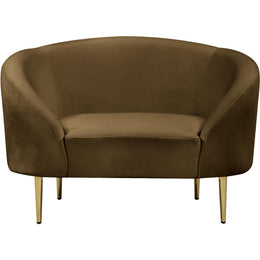 Meridian Ritz Brown Velvet Chair