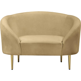 Meridian Ritz Camel Velvet Chair