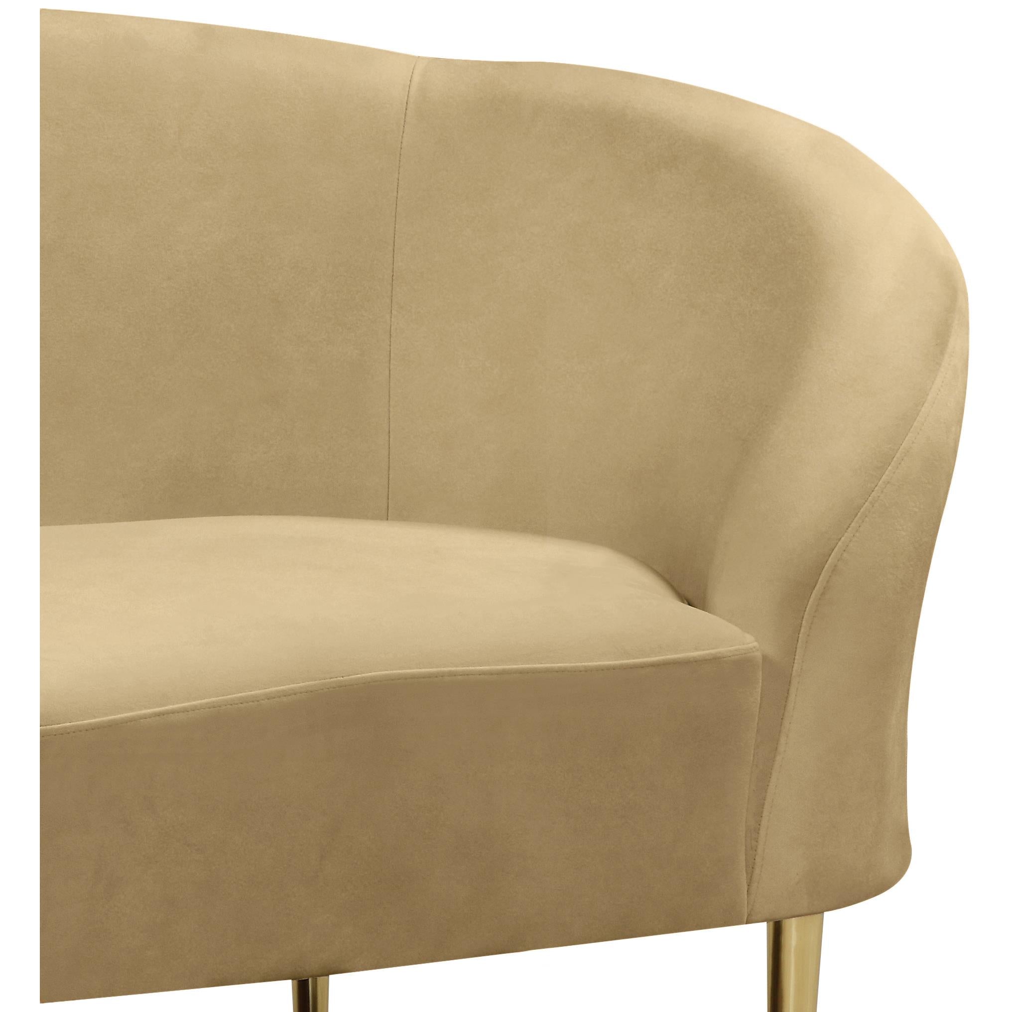 Meridian Ritz Camel Velvet Chair