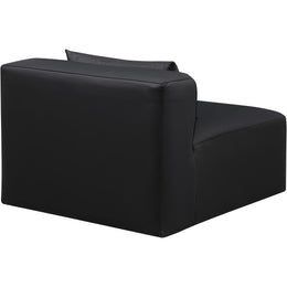 Meridian Cube Black Vegan Leather Armless Chair