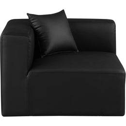 Meridian Cube Black Vegan Leather Corner Chair