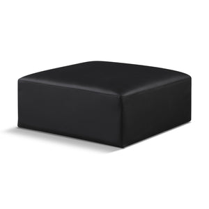 Meridian Cube Black Vegan Leather Ottoman