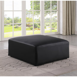 Meridian Cube Black Vegan Leather Ottoman