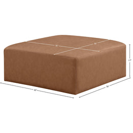 Meridian Cube Brown Vegan Leather Ottoman