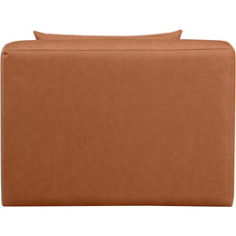 Meridian Cube Cognac Vegan Leather Armless Chair