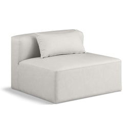 Meridian Cube Cream Vegan Leather Armless Chair