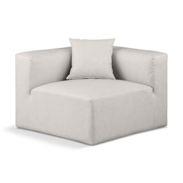 Meridian Cube Cream Vegan Leather Corner Chair