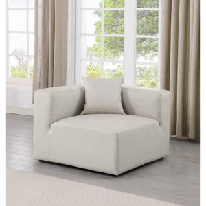 Meridian Cube Cream Vegan Leather Corner Chair