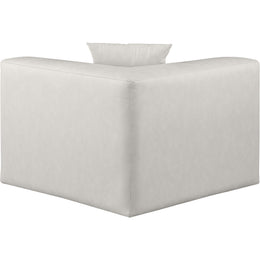 Meridian Cube Cream Vegan Leather Corner Chair