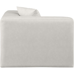 Meridian Cube Cream Vegan Leather Corner Chair