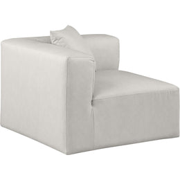 Meridian Cube Cream Vegan Leather Corner Chair