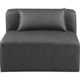 Meridian Cube Charcoal Grey Vegan Leather Armless Chair