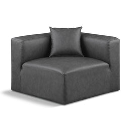 Meridian Cube Charcoal Grey Vegan Leather Corner Chair