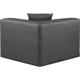 Meridian Cube Charcoal Grey Vegan Leather Corner Chair