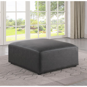 Meridian Cube Charcoal Grey Vegan Leather Ottoman