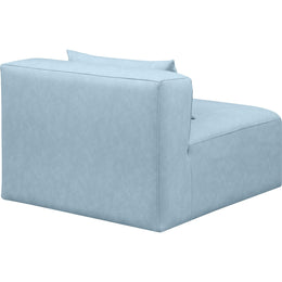 Meridian Cube Light Blue Vegan Leather Armless Chair