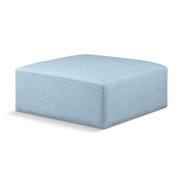 Meridian Cube Light Blue Vegan Leather Ottoman