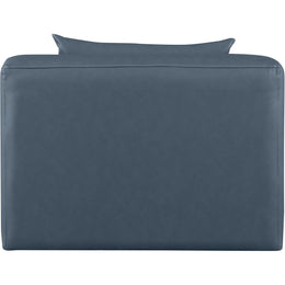 Meridian Cube Navy Blue Vegan Leather Armless Chair