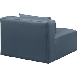Meridian Cube Navy Blue Vegan Leather Armless Chair