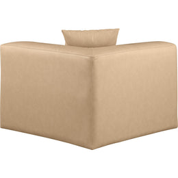 Meridian Cube Tan Vegan Leather Corner Chair