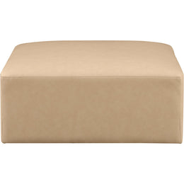 Meridian Cube Tan Vegan Leather Ottoman