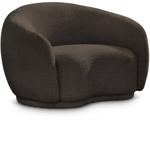 Meridian Hyde Brown Boucle Fabric Chair