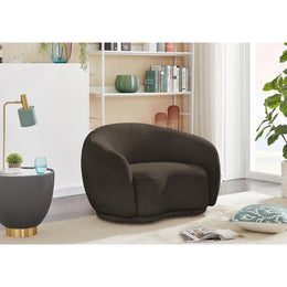Meridian Hyde Brown Boucle Fabric Chair