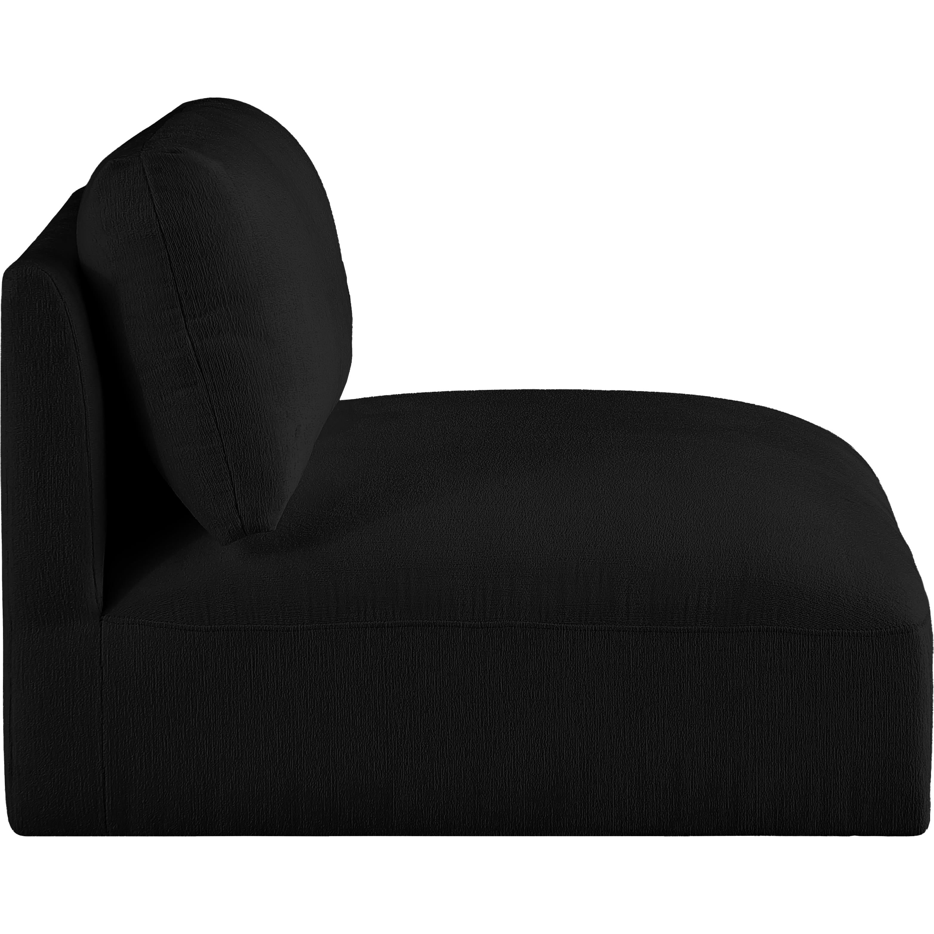 Meridian Ease Black Polyester Fabric Armless