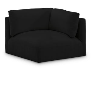 Meridian Ease Black Polyester Fabric Corner