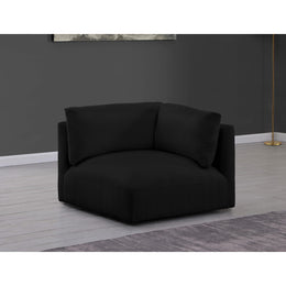 Meridian Ease Black Polyester Fabric Corner