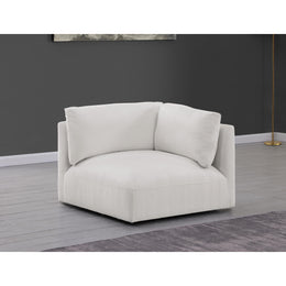 Meridian Ease Cream Polyester Fabric Corner
