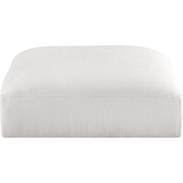 Meridian Ease Cream Polyester Fabric Ottoman