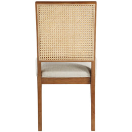 Meridian Butterfly Cream Linen Textured Fabric Dining Chair
