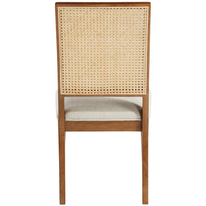 Meridian Butterfly Cream Linen Textured Fabric Dining Chair
