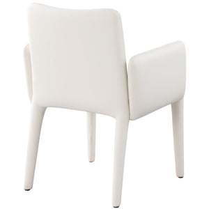 Meridian Pelle Cream Vegan Leather Accent/Dining Chair