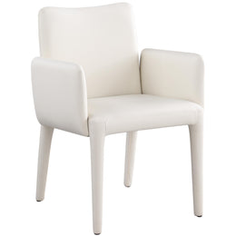 Meridian Pelle Cream Vegan Leather Accent/Dining Chair