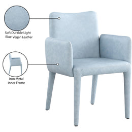 Meridian Pelle Light Blue Vegan Leather Accent/Dining Chair