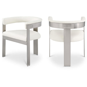 Meridian Romeo Cream Vegan Leather Dining Chair
