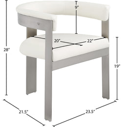 Meridian Romeo Cream Vegan Leather Dining Chair