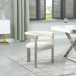 Meridian Romeo Cream Vegan Leather Dining Chair