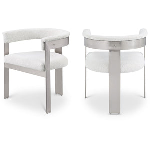 Meridian Romeo Cream Boucle Fabric Dining Chair