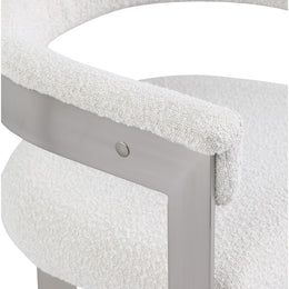 Meridian Romeo Cream Boucle Fabric Dining Chair